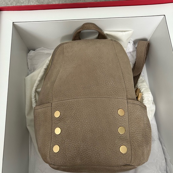 Hammitt Tan Suede Backpack with Gold Accents - Picture 6 of 7